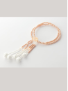 Chapelet Plastique nacré Champagne - Moyen (Fleur & Pompons tréssés)