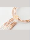 Chapelet Plastique nacré Champagne - Moyen (Fleur & Pompons tréssés)