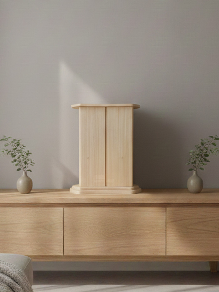 Autel Emeraude Bois Naturel Clair