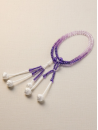 Chapelet Plastique Nuances de Lavande -Grand (Pompons tressés blancs)