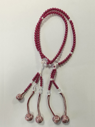 Chapelet Plastique Framboise Nacré - Grand (Pompons tressés R&B) 