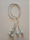 Chapelet Plastique Sauge Nacré - Grand (Pompons tressés verts-Blancs)