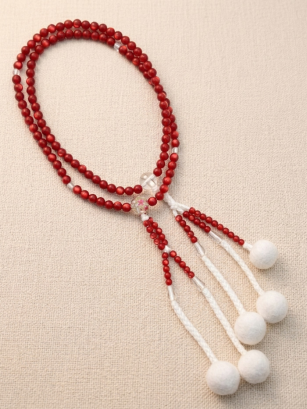 Chapelet Plastique Rouge et Sakura - Moyen