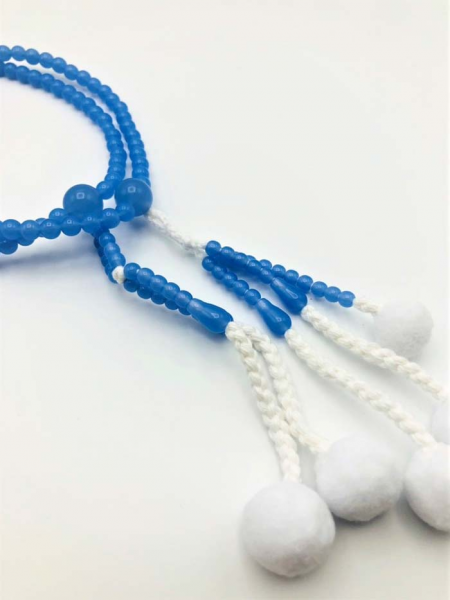 Chapelet Plastique - Bleu à motif - Grand