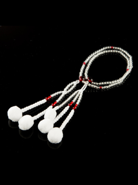 Chapelet Plastique - Cristal et rouge - Très petit