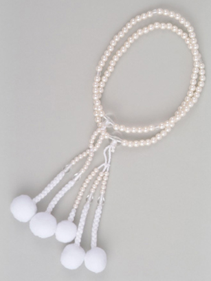 Chapelet Plastique - Perle blanc - Moyen