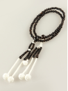 Chapelet Bois d'ébène pompons tressés - Moyen