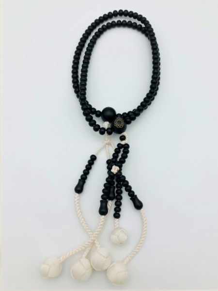 Chapelet Bois d'ébène pompons tréssés - Très Grand A