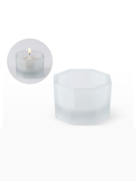 Bougeoir en verre dépoli blanc (à l'unité)